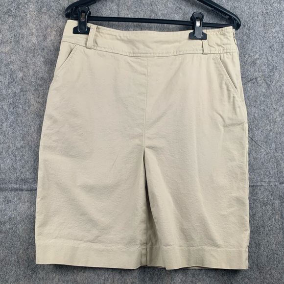 Lilly Pulitzer Women's Skirt Tan Khaki Cotton Front Pleat Side‎ Pockets Sz 2 - Picture 1 of 6